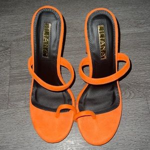 Orange Heel Mules